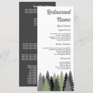 Menu Cinza Floresta, Restaurante Slimline