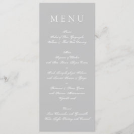 Menu Cinzas claras e casamento formal branco