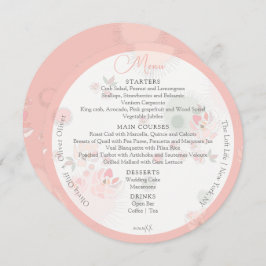 Menu Círculo de Casamento de Rosas de Lata Suave