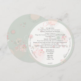 Menu Círculo de Casamento de Rosas de Lata Suave