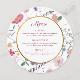 Menu Círculo de Flores Selvagens