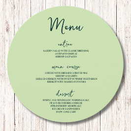 Menu Círculo de Mesa de Casamento de Pastel Minimalista