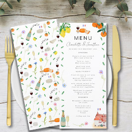 Menu Citrus French Boho Wedding