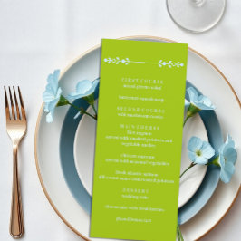 Menu Citrus Green & Coastal Blue Wedding