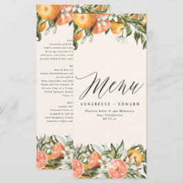 Menu Citrus orange botânica moderna rústica