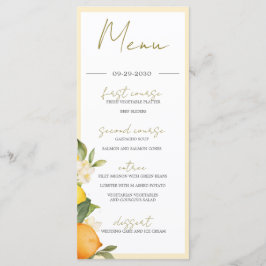 Menu Citrus Orange Lemons Monograma
