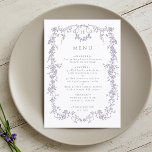 Menu Classic French Victorian Lavender Frame Wedding<br><div class="desc">Elegant French frame wedding menu with monogram. For more advanced customization of this design,  please click the BLUE DESIGN TOOL BUTTON above!  Matching items are also available.</div>