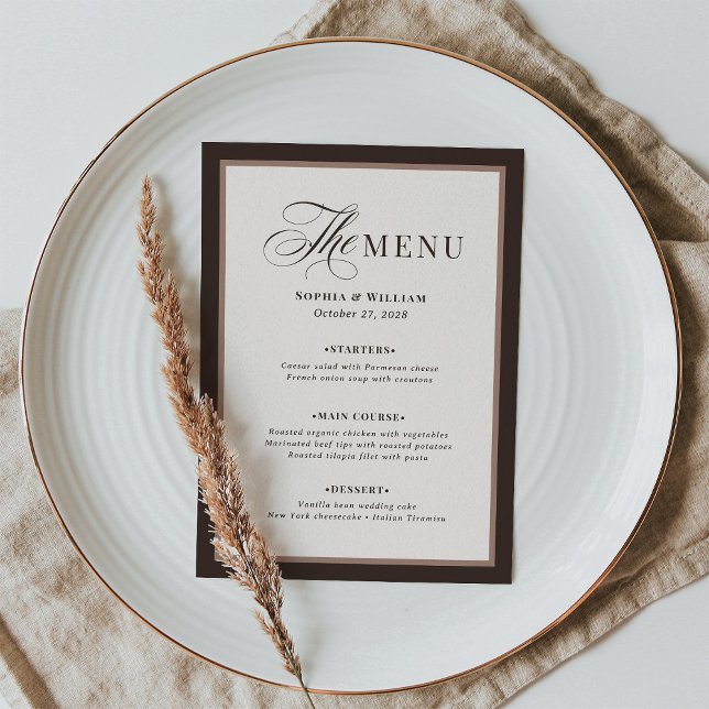 Menu Classic Luxe | Brown Neutral Wedding (Criador carregado)