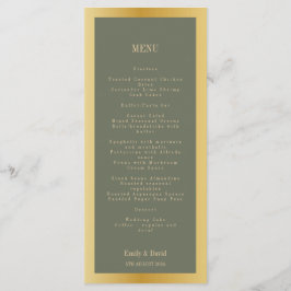 Menu Classic Sage Green e Ouro Wedding
