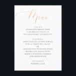 Menu Clássica caligrafia Dourada | Casamento Formal Ele<br><div class="desc">Apresente suas seleções de janto em uma simplicidade elegante com este cartão de cardápio formal do casamento. Apresentando um script de estilo ouro luxuoso e texto de serif clássico em um fundo branco, ele exibe seus cursos em um layout refinado. O efeito do ouro impresso fornece o aspecto de sofisticação...</div>