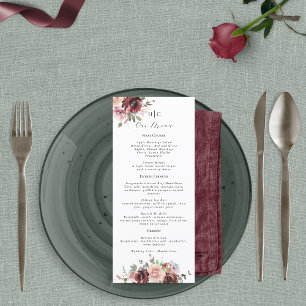 Menu Clássico Burgundy Blush Rosa e Peony