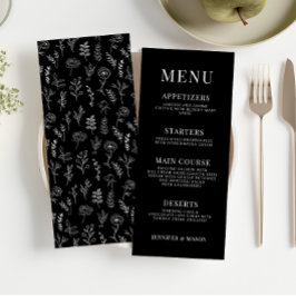 Menu clássico de casamento floral floral minimalis