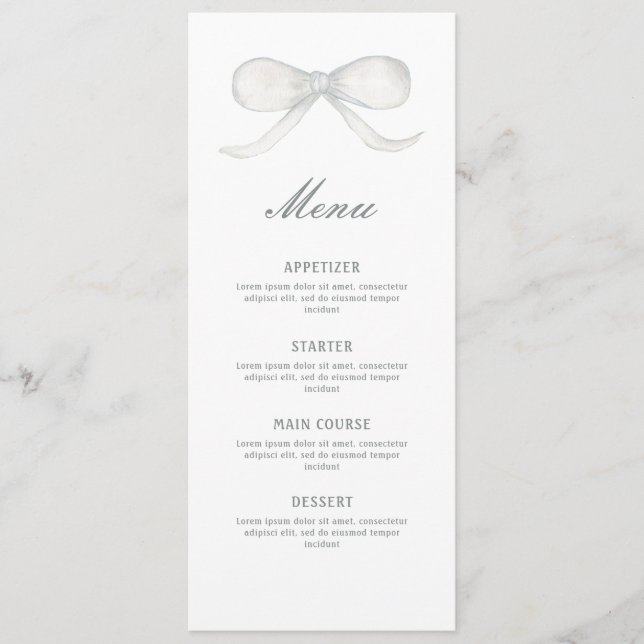 Menu Clássico de Laço Branco (Frente)