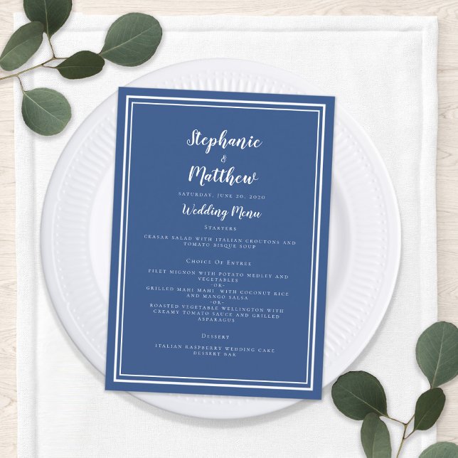 Menu Clássico Jantar de Recepção de Casamento com Moldu (Criador carregado)