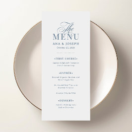 Menu Clássico Luxo | Casamento Branco e Azul Poeira
