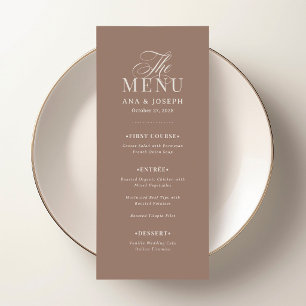 Menu Clássico Luxo Casamento Soft Mocha Taupe