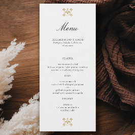 Menu Clássico Moderno Formal Dourado Lys Marfim Casamen