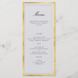 Menu Clássico Moderno Formal Dourado Marfim Casamento E