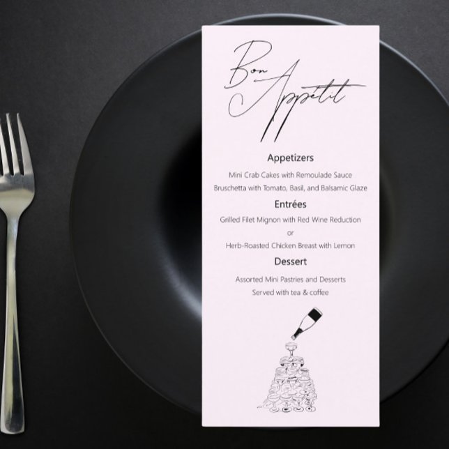Menu Classy Wedding com desenho (Criador carregado)