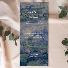 Menu Claude Monet Water Lilies Wedding