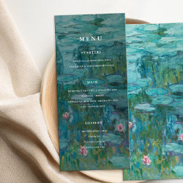 Menu Claude Monet Water Lily Wedding