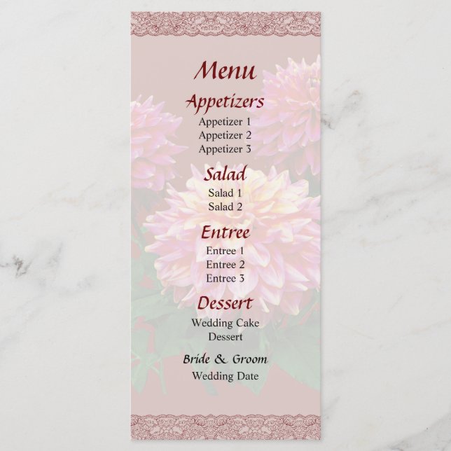 Menu Climax De Dahlias Rosa (Frente)