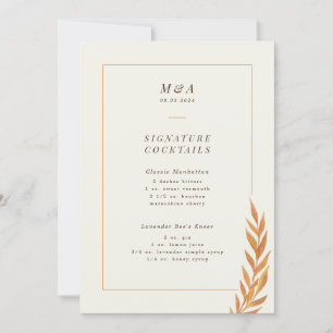 Menu Cocktail de Ramificação Laranja casamento out