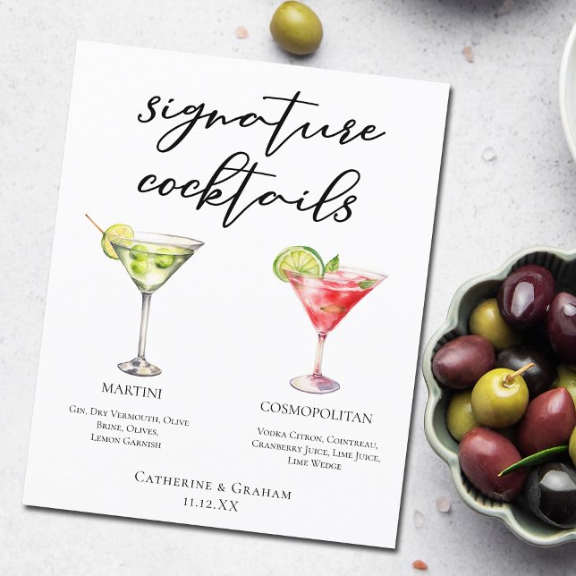 Menu Cocktails de Assinatura Cosmopolita Martini (Criador carregado)