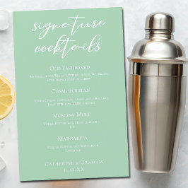 Menu Cocktails de Assinatura de Casamento Branco V