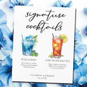 Menu Cocktails de Assinatura de Casamento de Praia