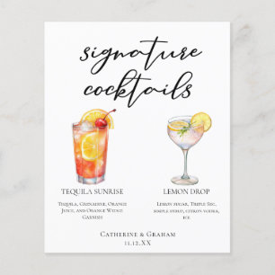 Menu Cocktails de Assinatura de Casamento do Fruit