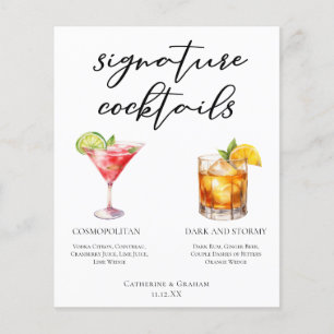 Menu Cocktails de Assinatura de Tempestade Escura