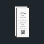 Menu Código QR de Casamento de Casamento de Monograma B<br><div class="desc">Um design de casamento elegante preto e branco minimalista. Um design simples que usa uma elegante tipografia clássica e caligrafia. Um charmoso design de monograma preto e branco com tipografia clássica moderna. Um elegante design de cardápio QR Code com tema preto e branco com elementos modernos. Os convites de casamento...</div>