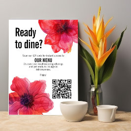 Menu Código QR Red Anemone Dreamscape Casamento