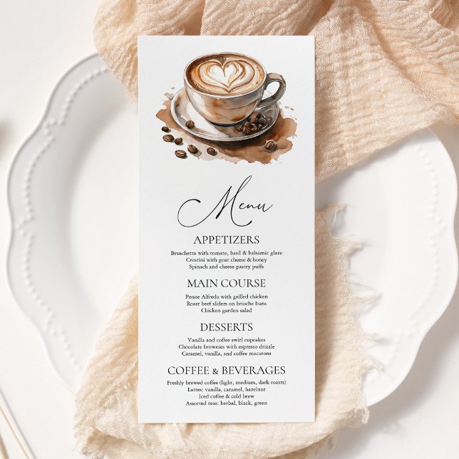Menu Coffee Love is Brewing Bridal Shower (Criador carregado)