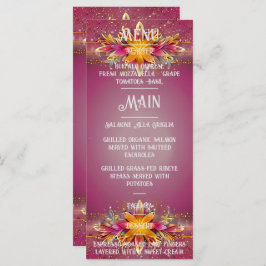 Menu Coleção de Casamento de Elegância Floral Rosa