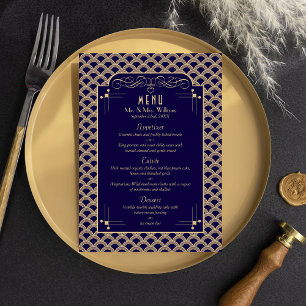Menu Coleção de Casamentos Art Deco Gatsby, de 1920