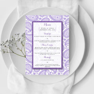 Menu Coleção de Casamentos de Paisley Moderno - Roxo