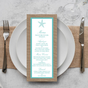 Menu Coleção de Casamentos de Praia Turquoise Starfis