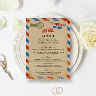 Menu Coleção de Casamentos do Vintage Airmail