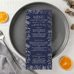Menu Coleção de Casamentos Florais Elegante e Marinho S<br><div class="desc">Celebre em estilo com esses menus modernos e muito modernos do café da manhã de casamento. O design é fácil de personalizar com sua própria redação e seus convidados ficarão entusiasmados quando eles virem esses menus fabulosos. Itens correspondentes podem ser encontrados na coleção.</div>