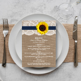 Menu Coleção de Casamentos Russos de Girassol - Marinho