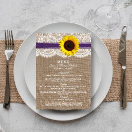 Menu Coleção de Casamentos Russos de Girassol - Roxo