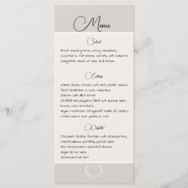 Menu Coleção Silhouette de casamento moderno elegante