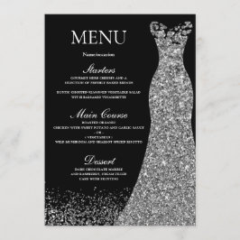 Menu Coletor de Prata Vestido Preto Festa de aniversári