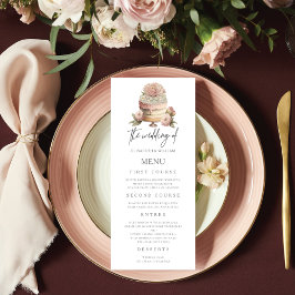 Menu Coloração d'água de Casamento de Jardim