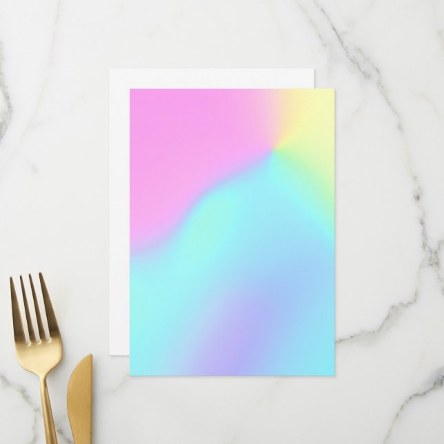 Menu Colores do Arco-Íris do Pastel Abstrato do Gradien (Frente/Verso In Situ)