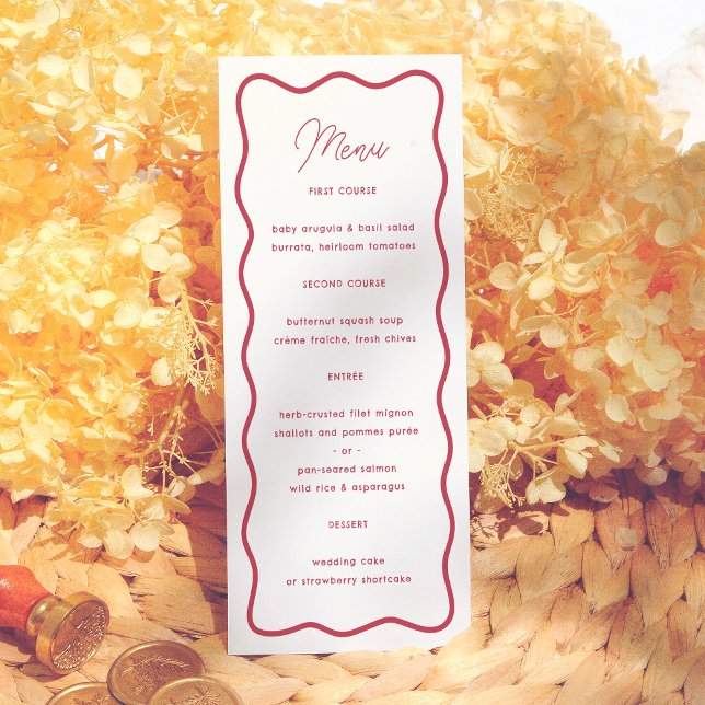 Menu Colorful Modern Bold Wavy Frame Retro Wedding (Criador carregado)