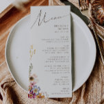 Menu Colorida Wildflower | Janto Casamento de Jardins B<br><div class="desc">Este girassol colorido | o menu janto de casamento do jardim bege é perfeito para o seu casamento simples e caprichoso do arco-íris de verão. Os florais cor-de-rosa brilhante, encantado, amarelo, laranja e dourado dão a este produto a sensação de um jardim primavera hippie elegante minimalista. A design moderna é...</div>