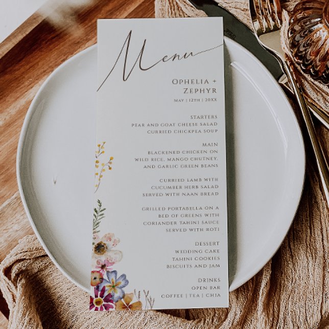 Menu Colorida Wildflower | Janto Casamento de Jardins B (Criador carregado)